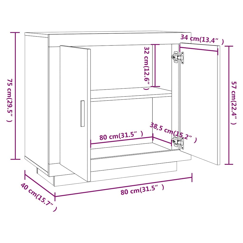 Komoda siva boja betona 80x40x75 cm od konstruiranog drva