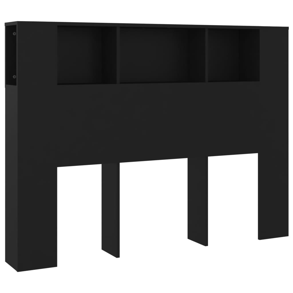 Uzglavlje s ormarićem crno 140 x 18,5 x 104,5 cm