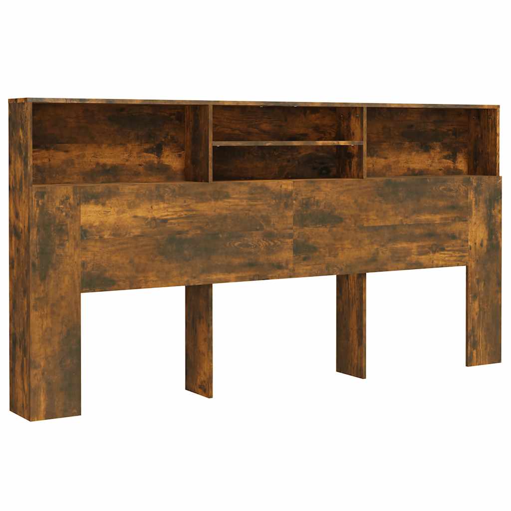 Uzglavlje s ormarićem boja dimljenog hrasta 200 x 19 x 103,5 cm