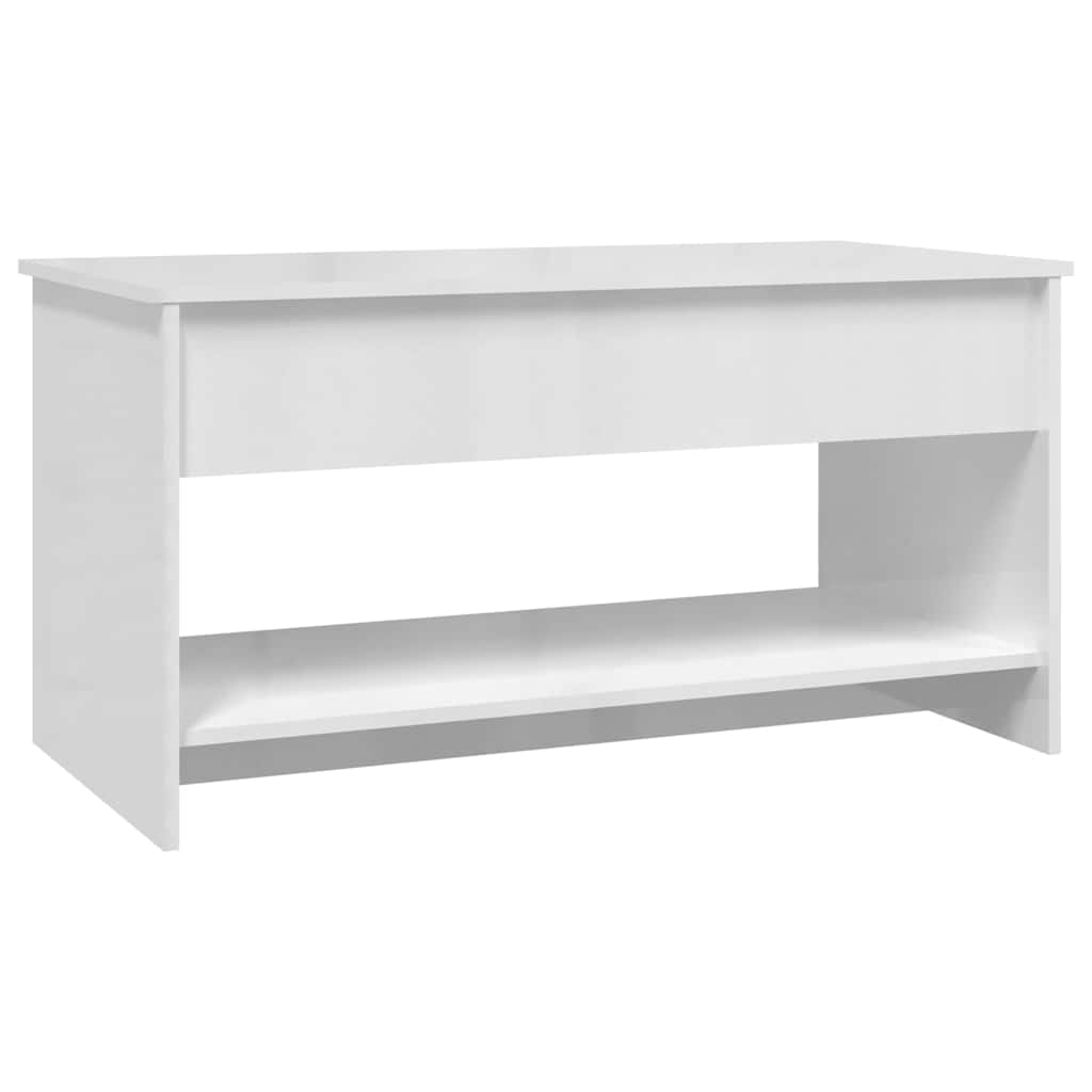 Stolić za kavu sjajni bijeli 102x50,5x52,5 cm konstruirano drvo