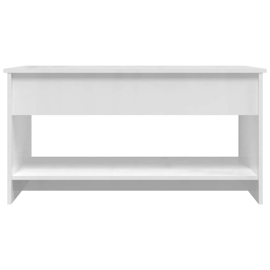 Stolić za kavu sjajni bijeli 102x50,5x52,5 cm konstruirano drvo
