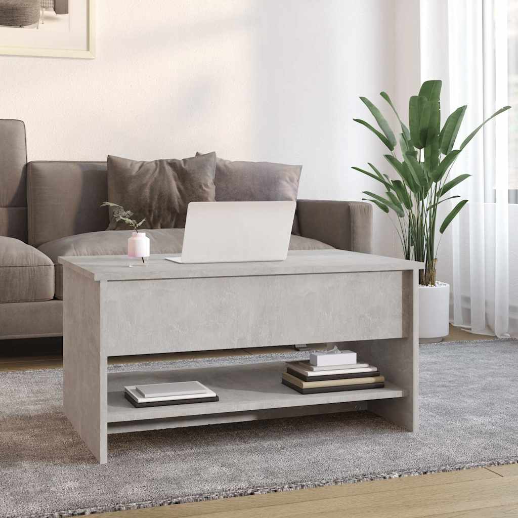 Stolić za kavu boja betona 80x50x40 cm konstruirano drvo