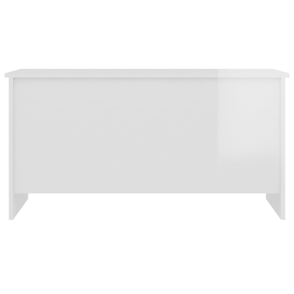 Stolić za kavu sjajni bijeli 102x55,5x52,5 cm konstruirano drvo