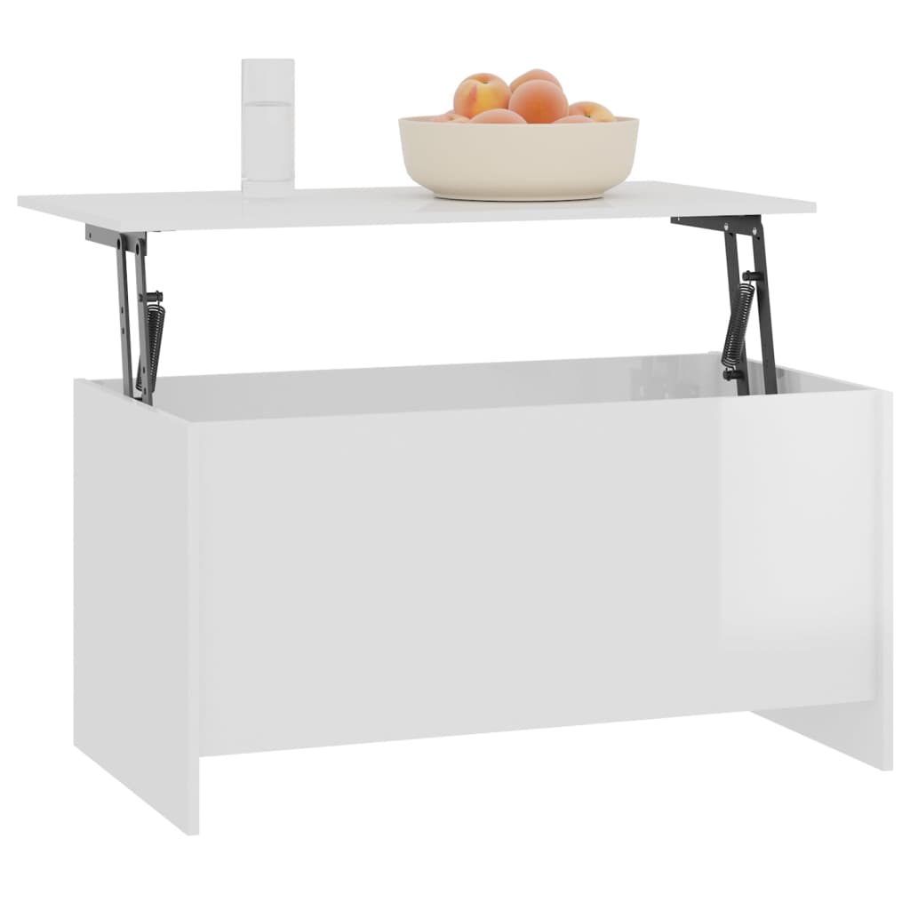 Stolić za kavu sjajni bijeli 102x55,5x52,5 cm konstruirano drvo