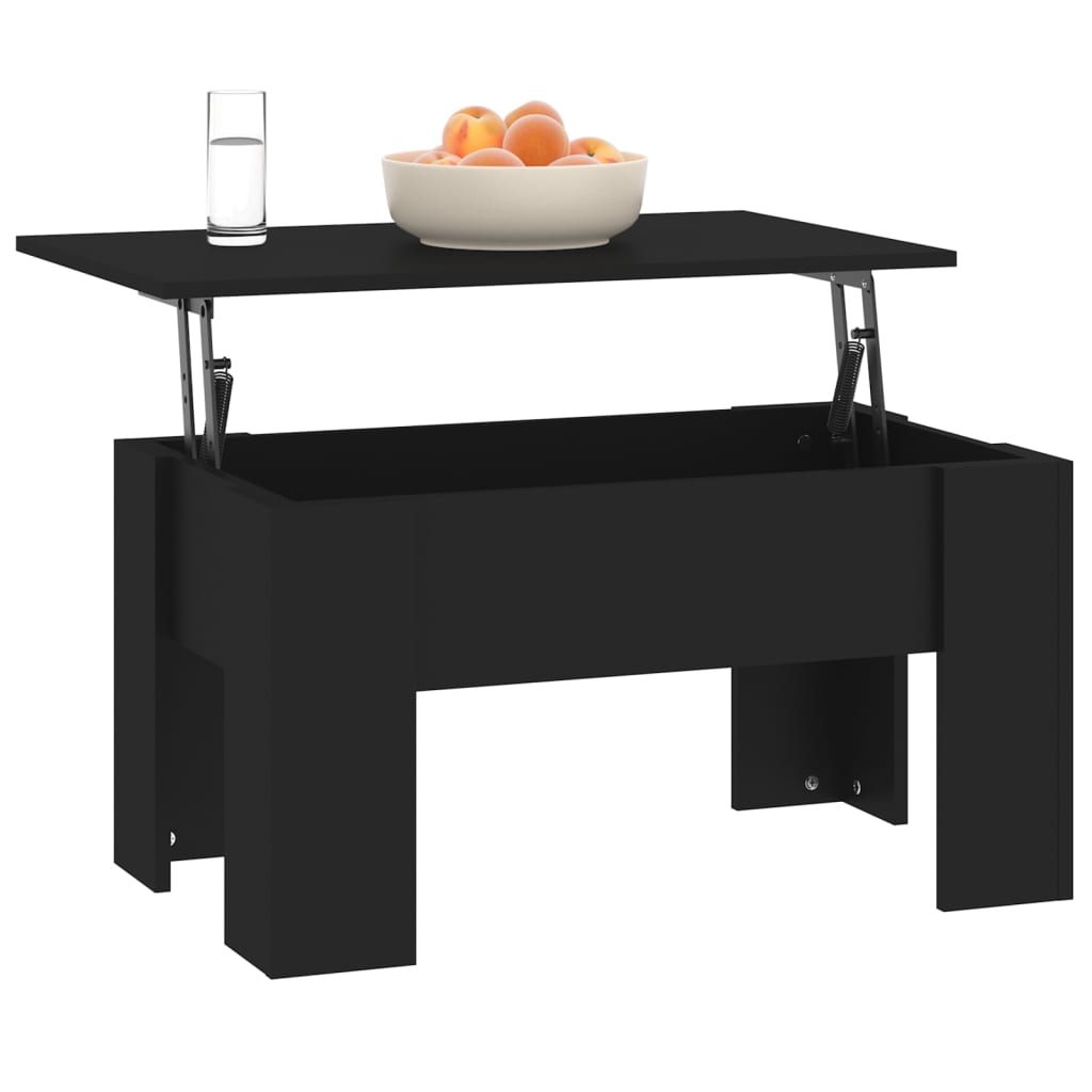 Stolić za kavu crni 79 x 49 x 41 cm od konstruiranog drva