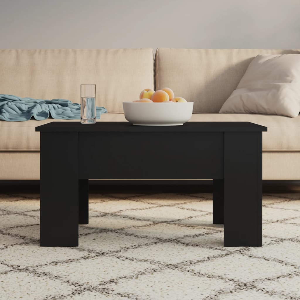 Stolić za kavu crni 79 x 49 x 41 cm od konstruiranog drva