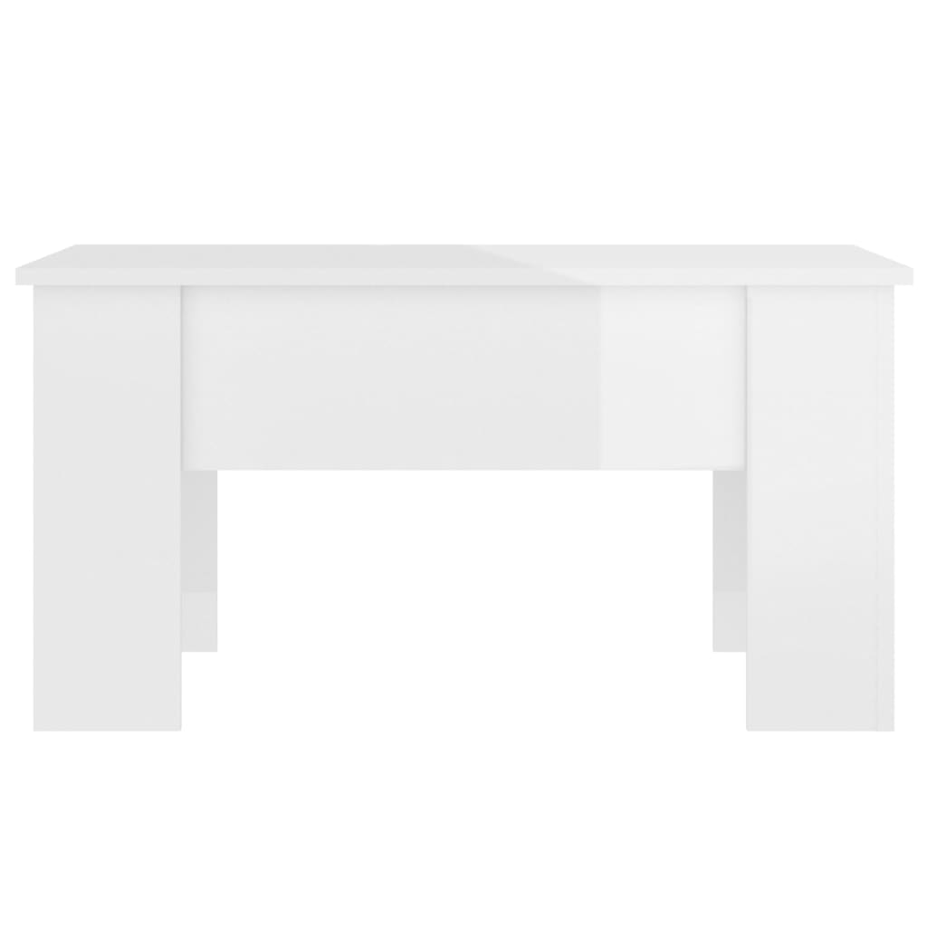 Stolić za kavu visoki sjaj bijeli 79x49x41 cm konstruirano drvo
