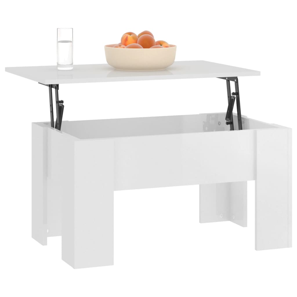 Stolić za kavu visoki sjaj bijeli 79x49x41 cm konstruirano drvo