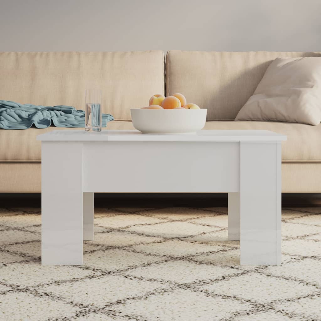 Stolić za kavu visoki sjaj bijeli 79x49x41 cm konstruirano drvo