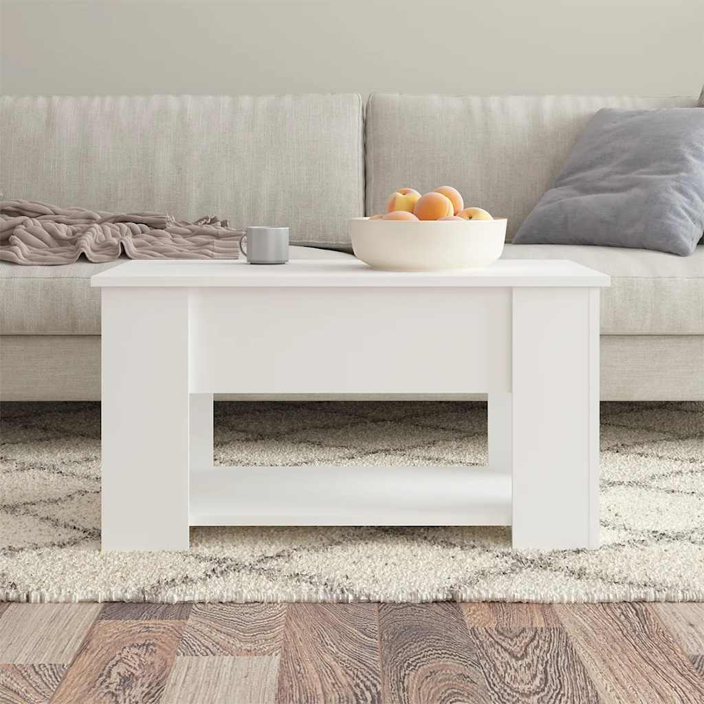 Stolić za kavu bijeli 79 x 49 x 41 cm od konstruiranog drva