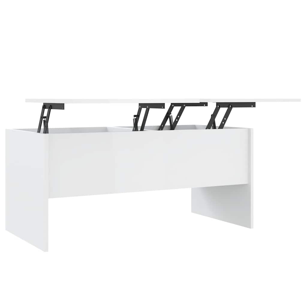 Stolić za kavu sjajni bijeli 102x50,5x46,5 cm konstruirano drvo