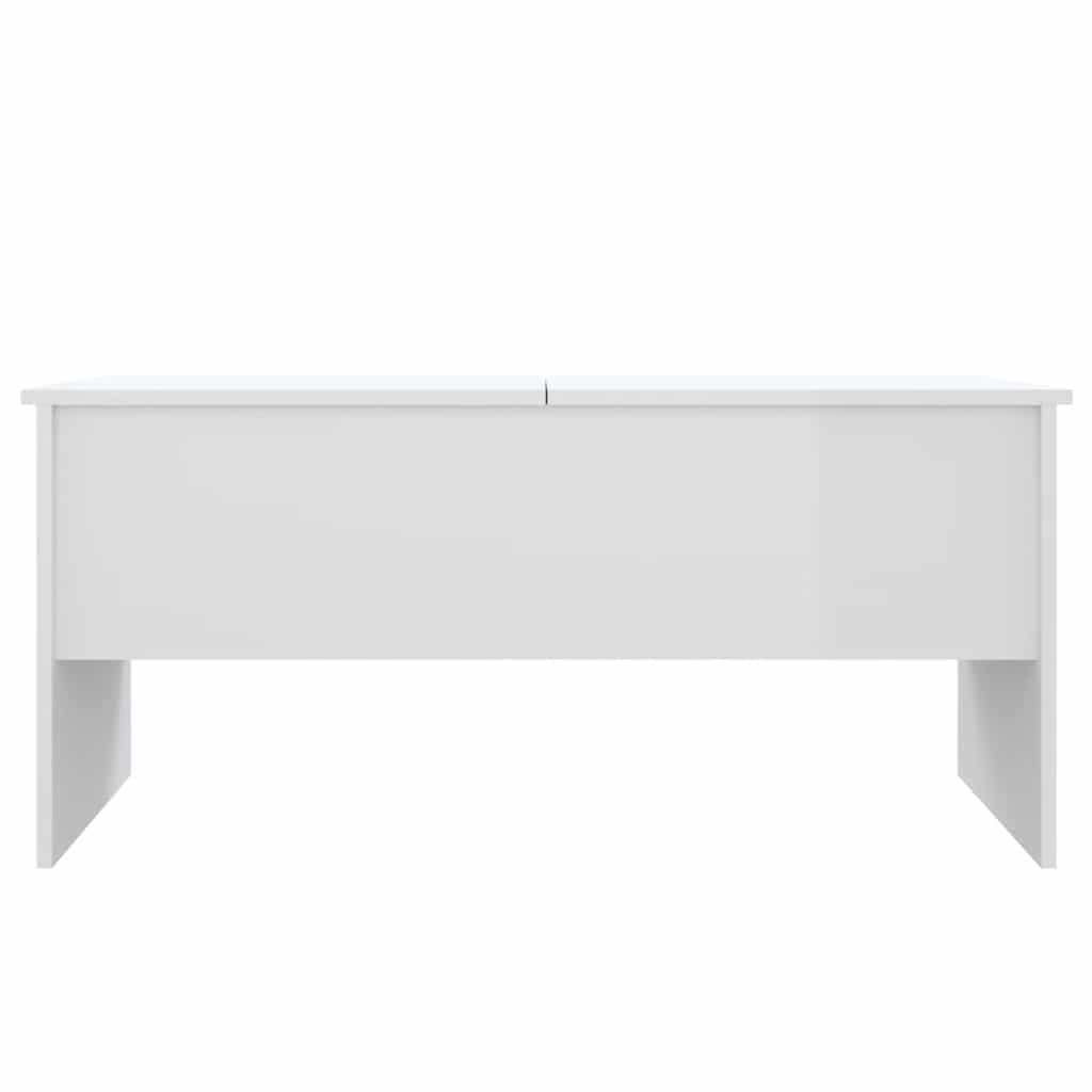 Stolić za kavu sjajni bijeli 102x50,5x46,5 cm konstruirano drvo