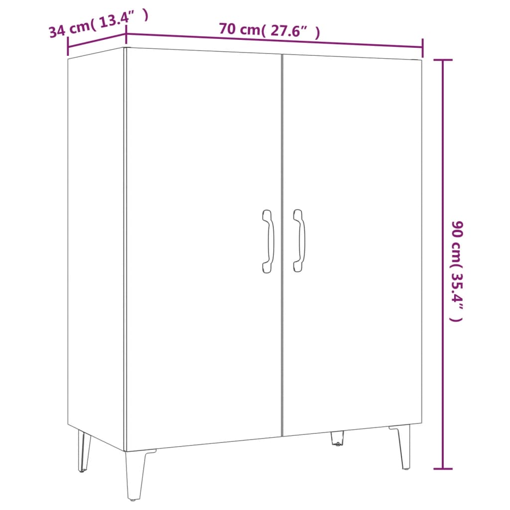 Komoda siva boja betona 70x34x90 cm od konstruiranog drva