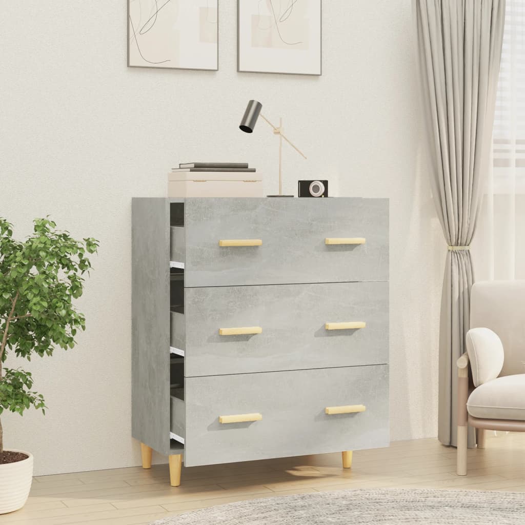 Komoda siva boja betona 70x34x90 cm od konstruiranog drva