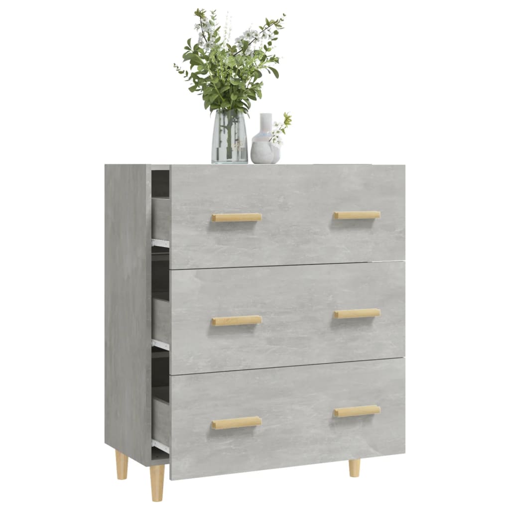 Komoda siva boja betona 70x34x90 cm od konstruiranog drva