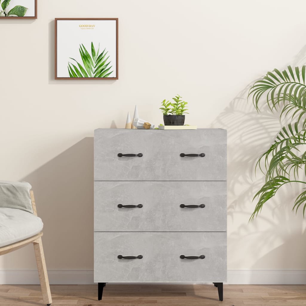 Komoda siva boja betona 69,5x34x90 cm od konstruiranog drva