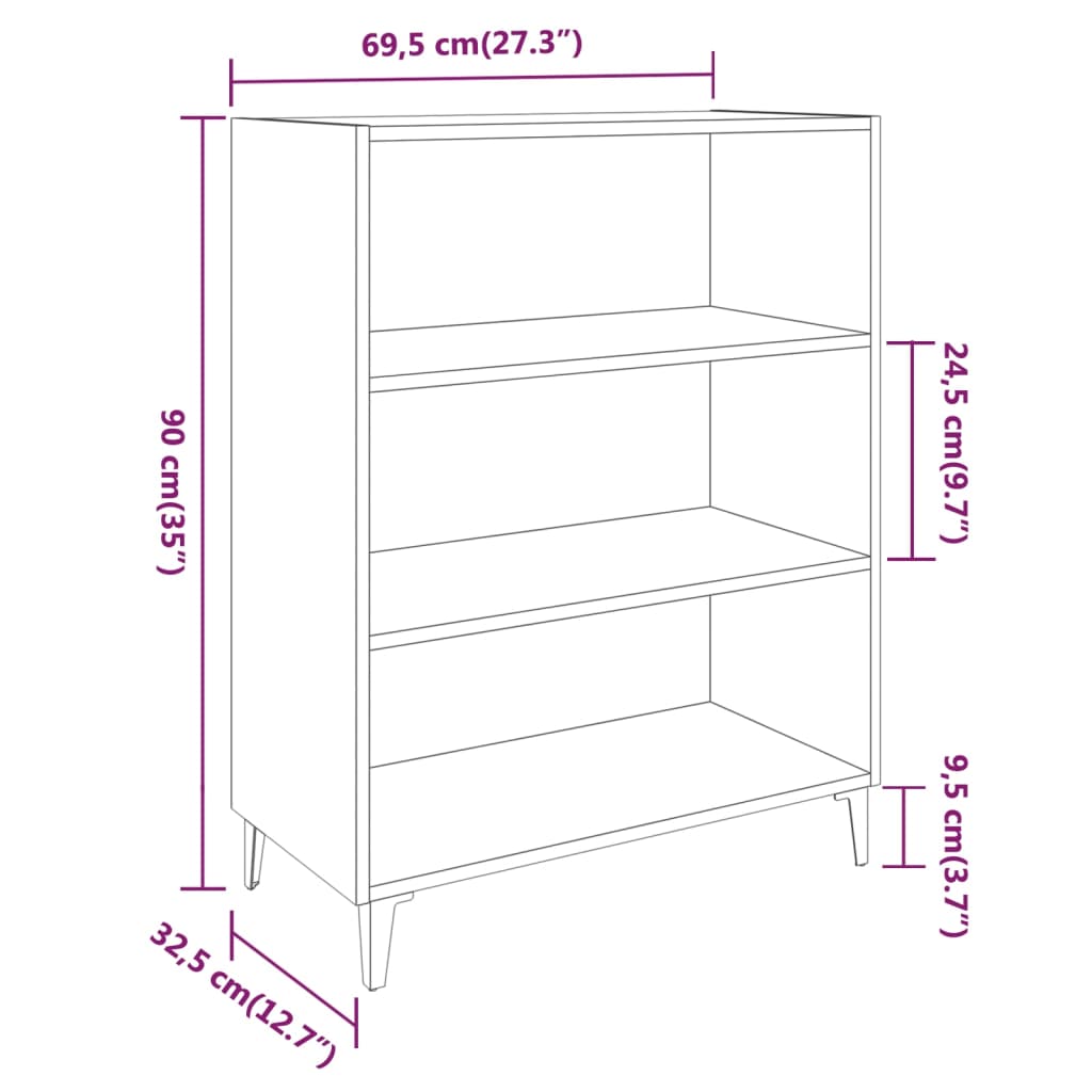 Komoda boja hrasta sonome 69,5x32,5x90 cm od konstruiranog drva