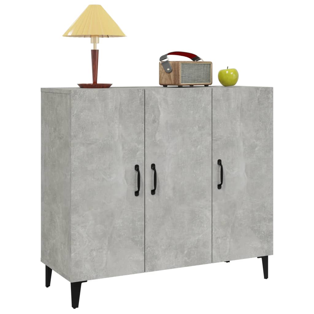 Komoda siva boja betona 90x34x80 cm od konstruiranog drva
