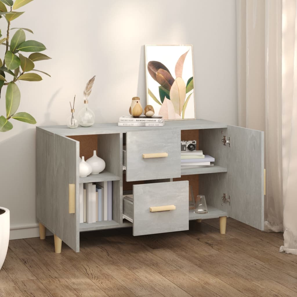 Komoda siva boja betona 100x36x60 cm od konstruiranog drva