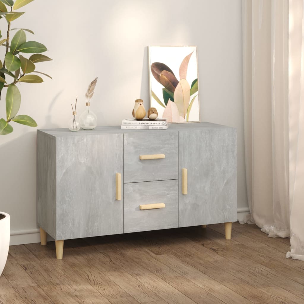 Komoda siva boja betona 100x36x60 cm od konstruiranog drva