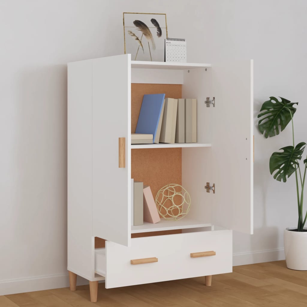 Visoka komoda bijela 70 x 31 x 115 cm od konstruiranog drva