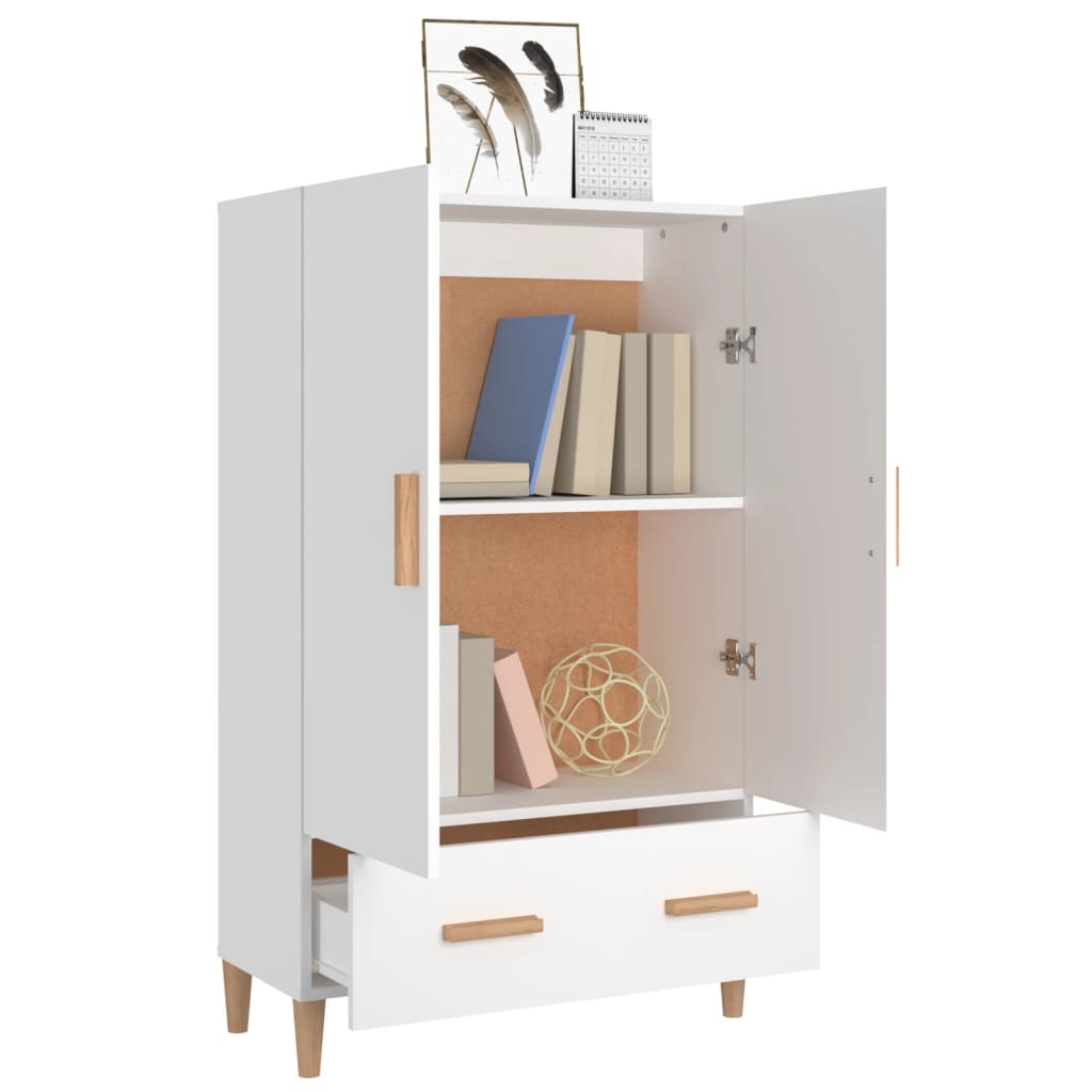 Visoka komoda bijela 70 x 31 x 115 cm od konstruiranog drva