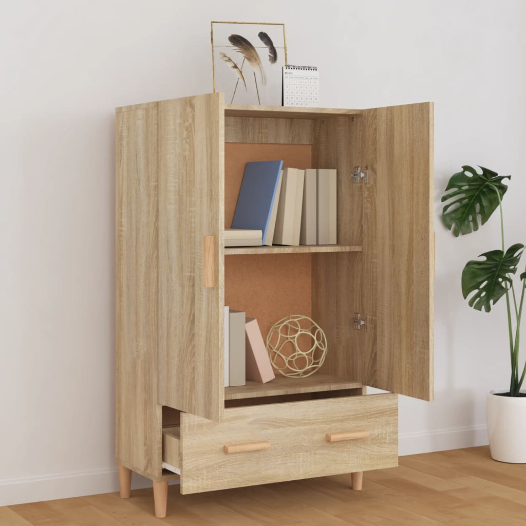 Visoka komoda boja hrasta sonome 70x31x115 cm konstruirano drvo