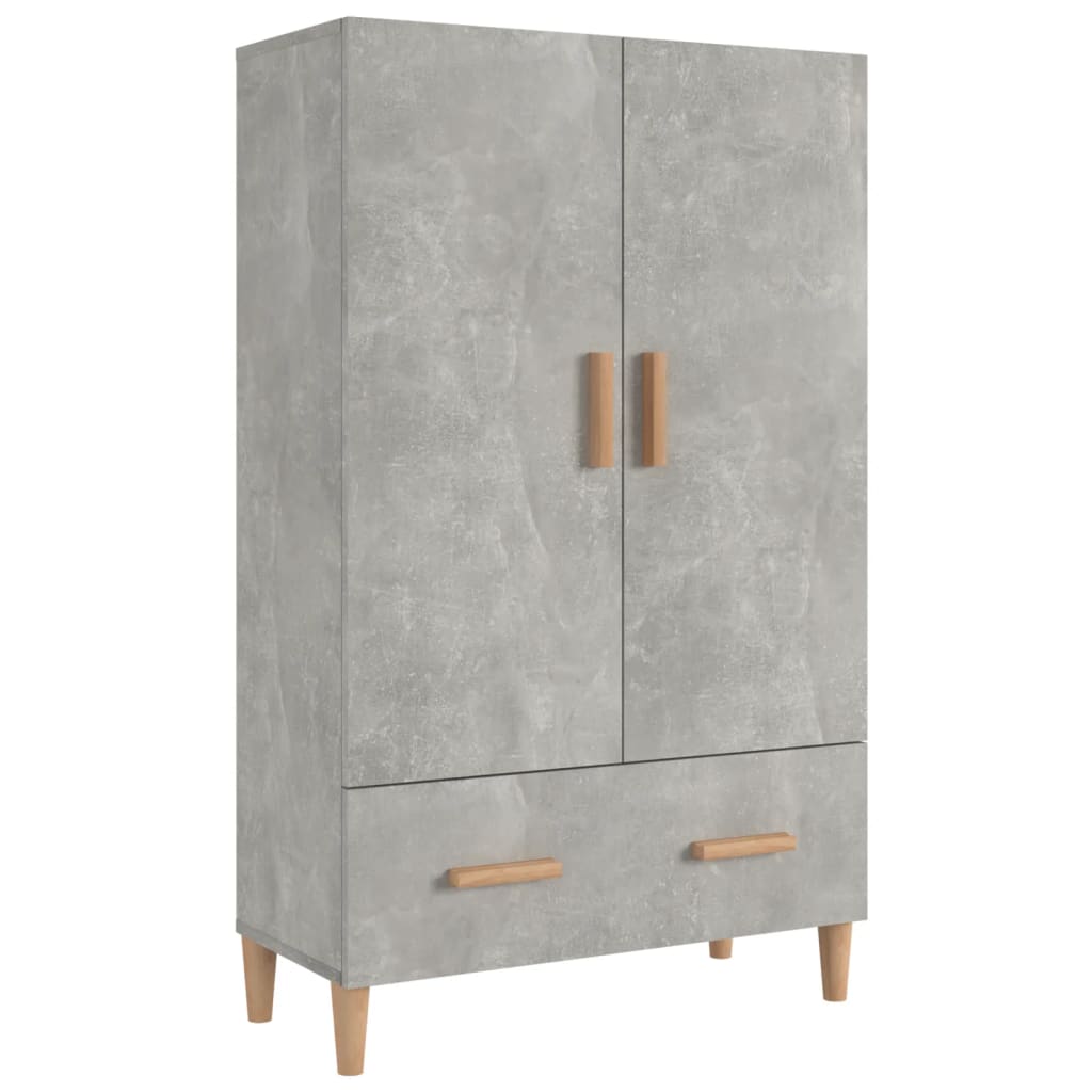Visoka komoda siva boja betona 70x31x115 cm konstruirano drvo
