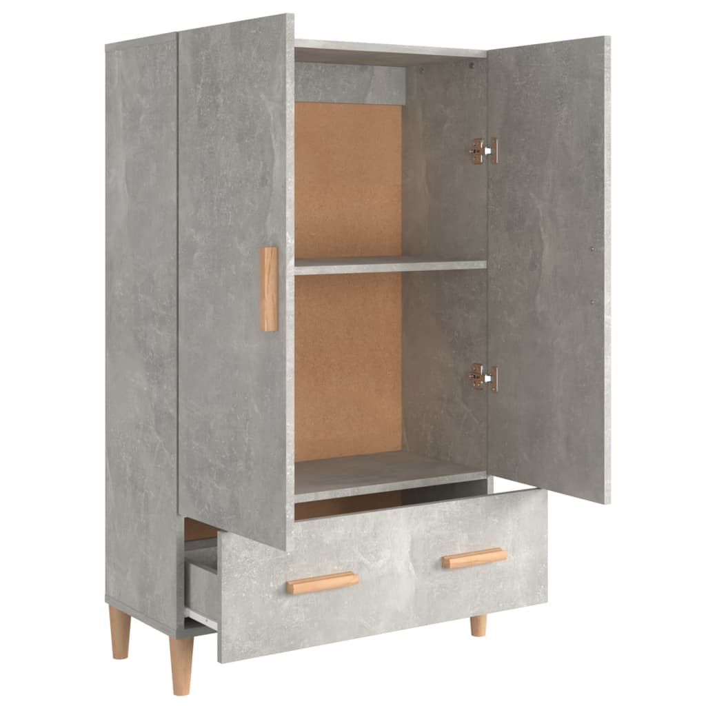 Visoka komoda siva boja betona 70x31x115 cm konstruirano drvo