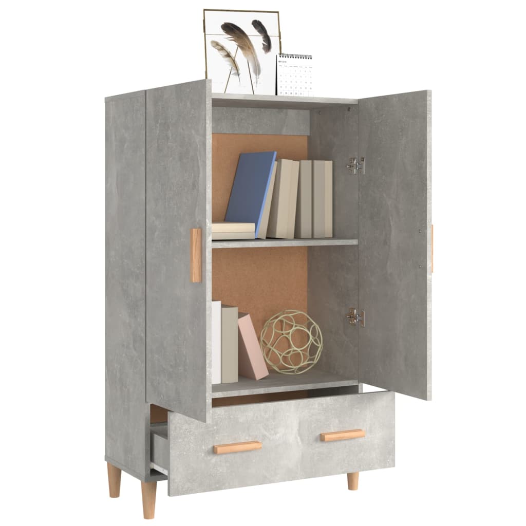 Visoka komoda siva boja betona 70x31x115 cm konstruirano drvo