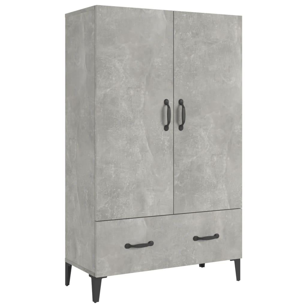 Visoka komoda siva boja betona 70x31x115 cm konstruirano drvo