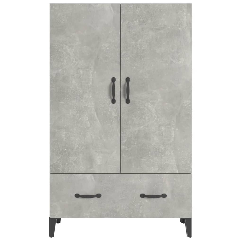 Visoka komoda siva boja betona 70x31x115 cm konstruirano drvo