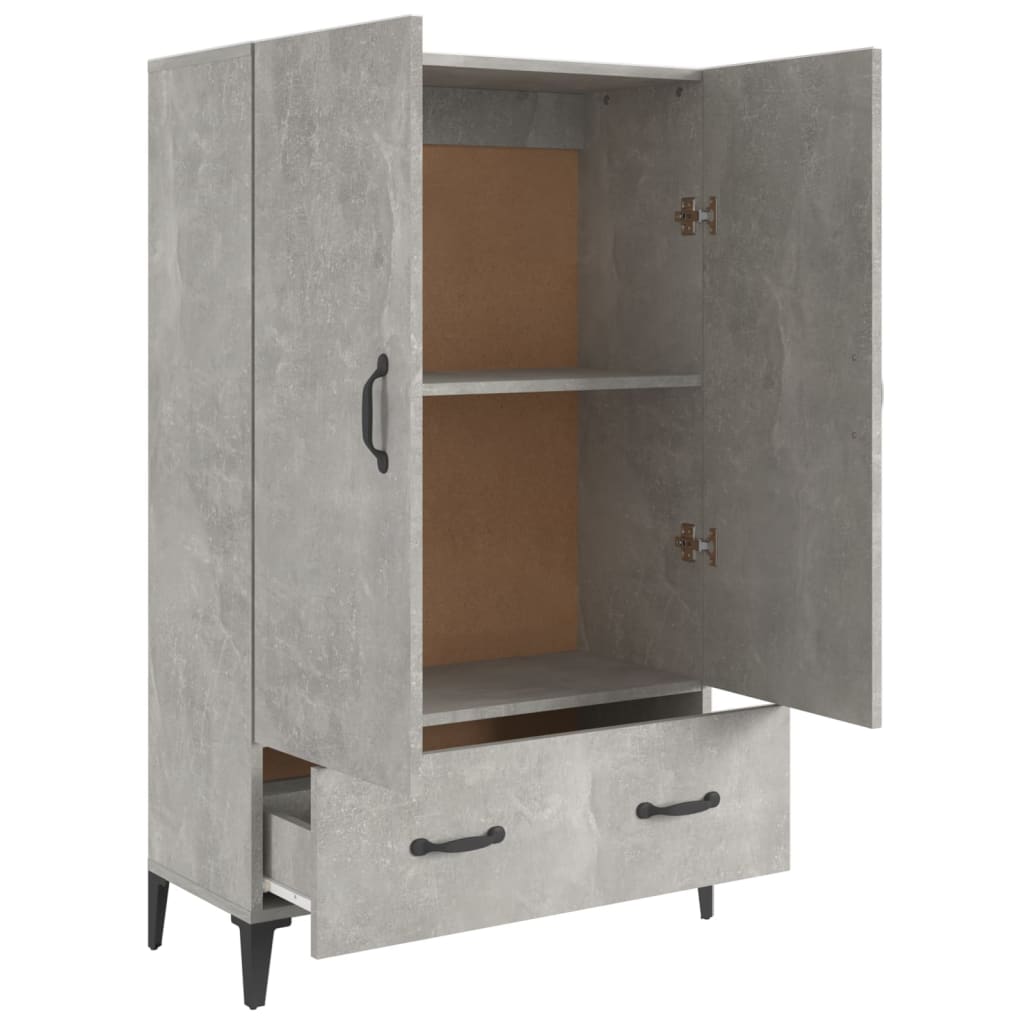 Visoka komoda siva boja betona 70x31x115 cm konstruirano drvo