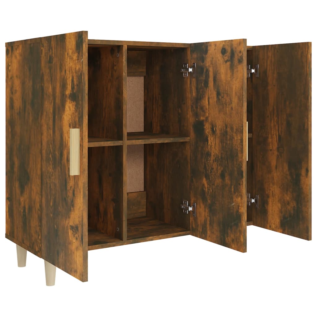 Komoda boja dimljenog hrasta 90 x 34 x 80 cm konstruirano drvo