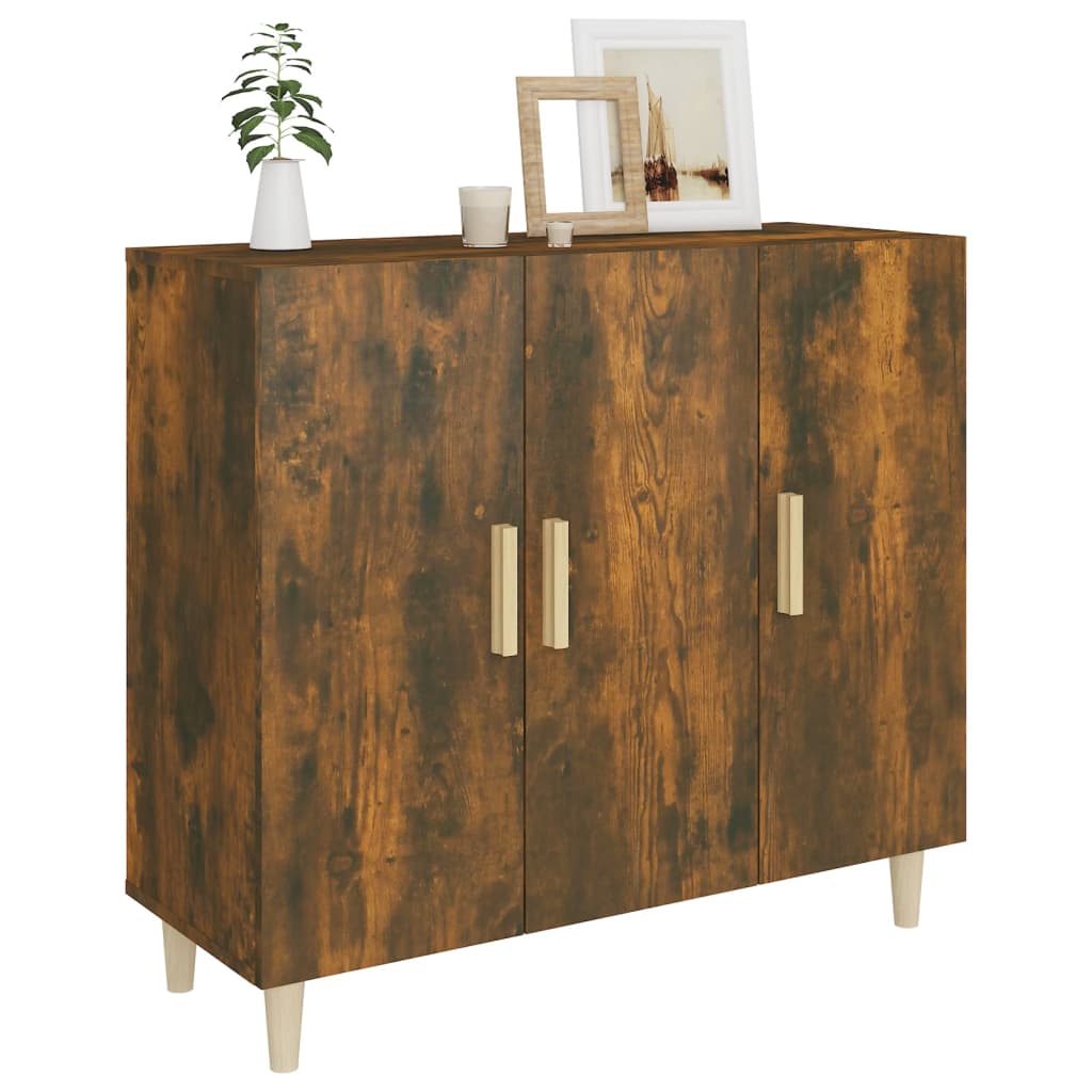 Komoda boja dimljenog hrasta 90 x 34 x 80 cm konstruirano drvo