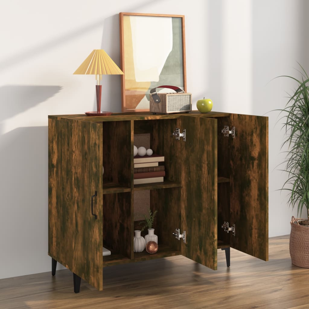 Komoda boja dimljenog hrasta 90 x 34 x 80 cm konstruirano drvo
