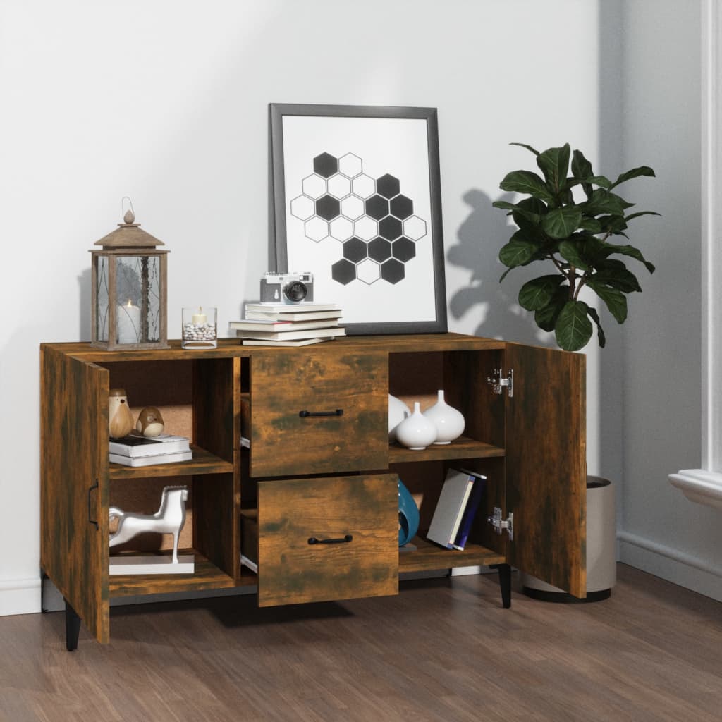 Komoda boja dimljenog hrasta 100 x 36 x 60 cm konstruirano drvo