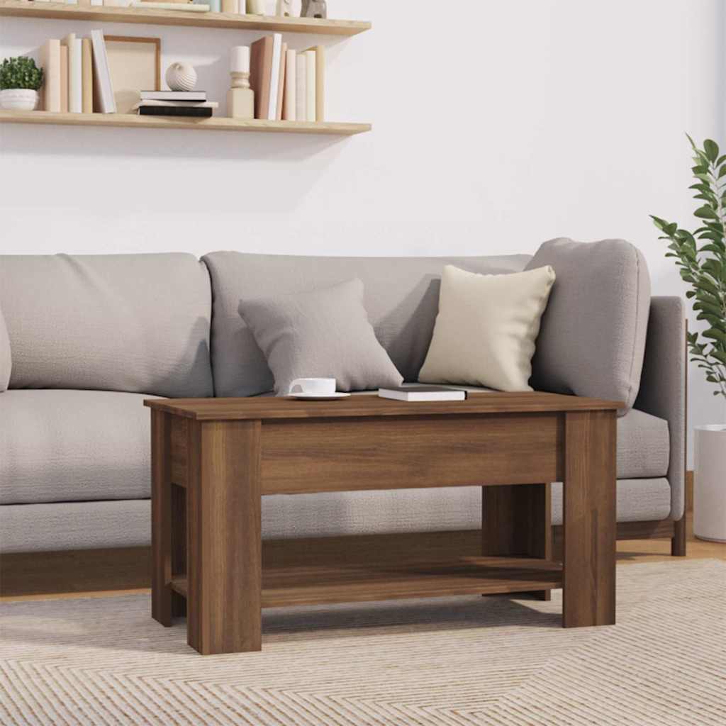 Stolić za kavu smeđa boja hrasta 101x49x52 cm konstruirano drvo