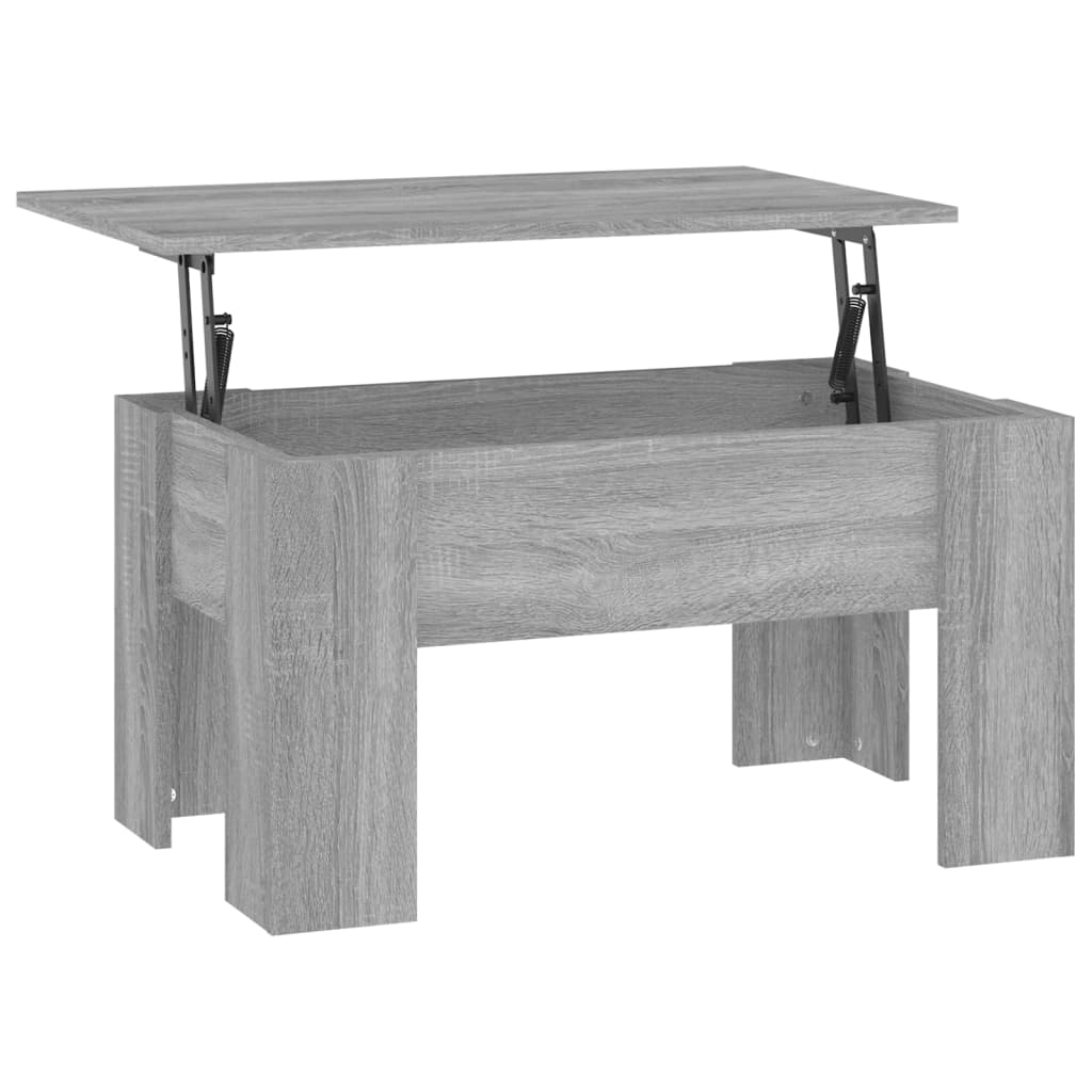 Stolić za kavu siva boja hrasta 79x49x41 cm konstruirano drvo