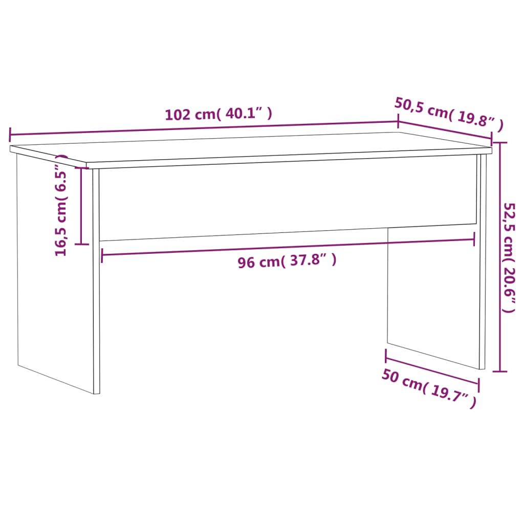 Stolić za kavu Smeđa hrasta 102x50,5x52,5 cm konstruirano drvo