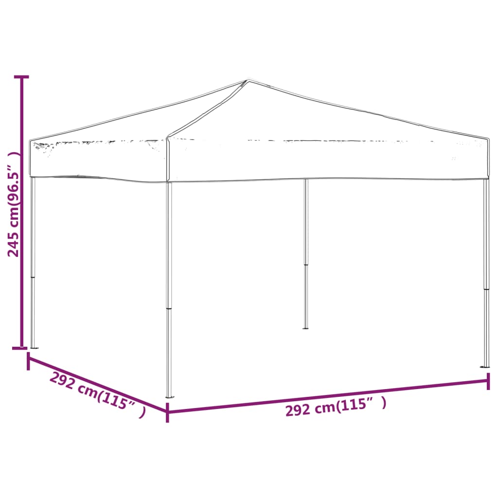 Sklopivi šator za zabave crni 3 x 3 m