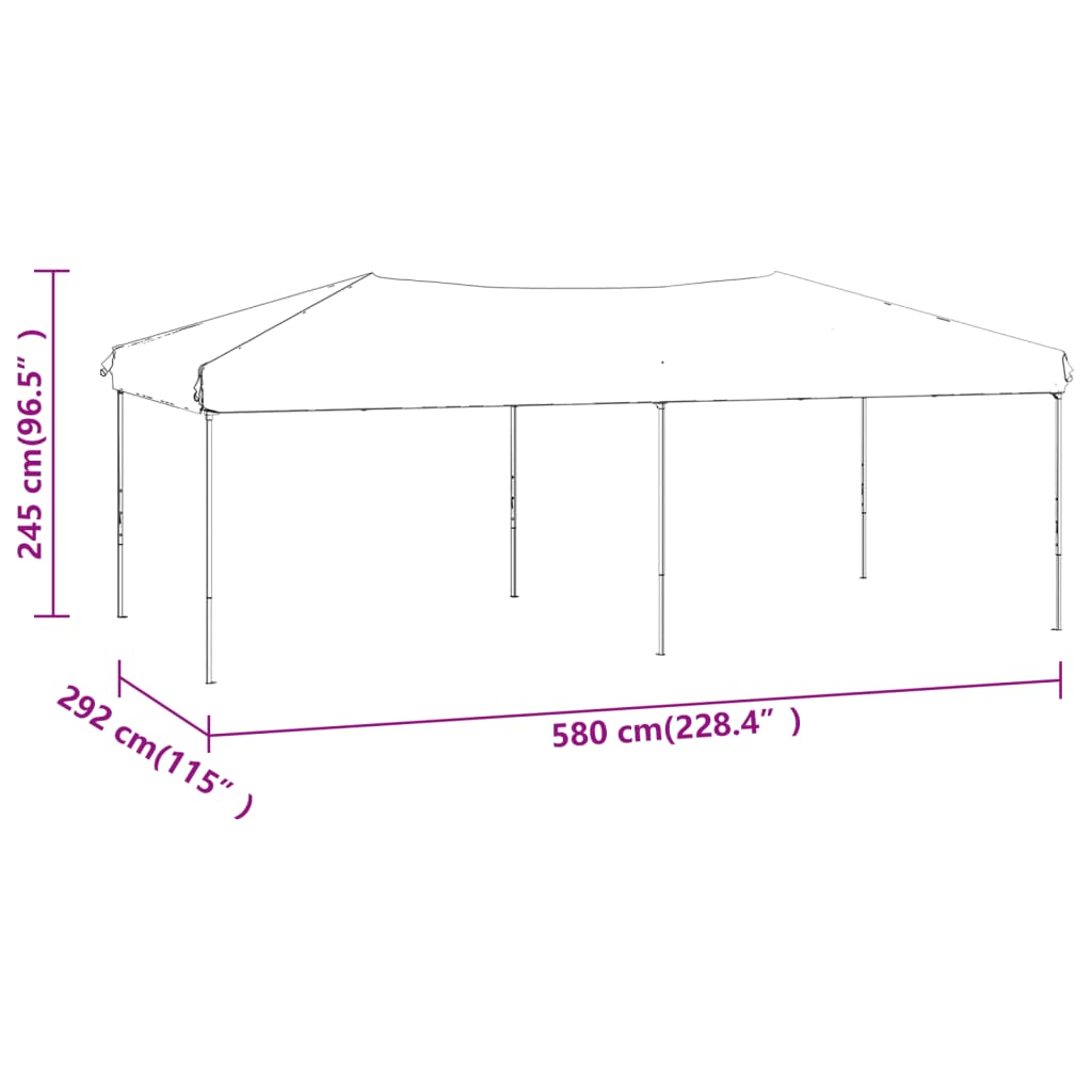 Sklopivi šator za zabave 3 x 6 m krem