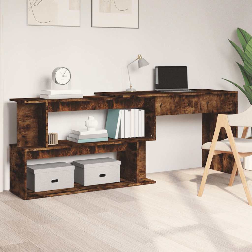 Kutni radni stol boja hrasta 200 x 50 x 76 cm konstruirano drvo Smeđa
