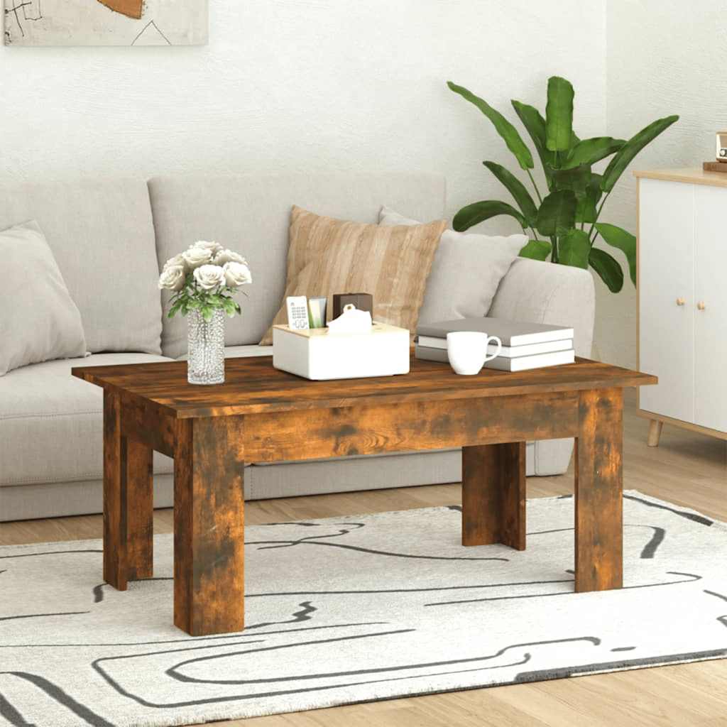 Stolić za kavu dimljeni hrast 100x60x42 cm konstruirano drvo