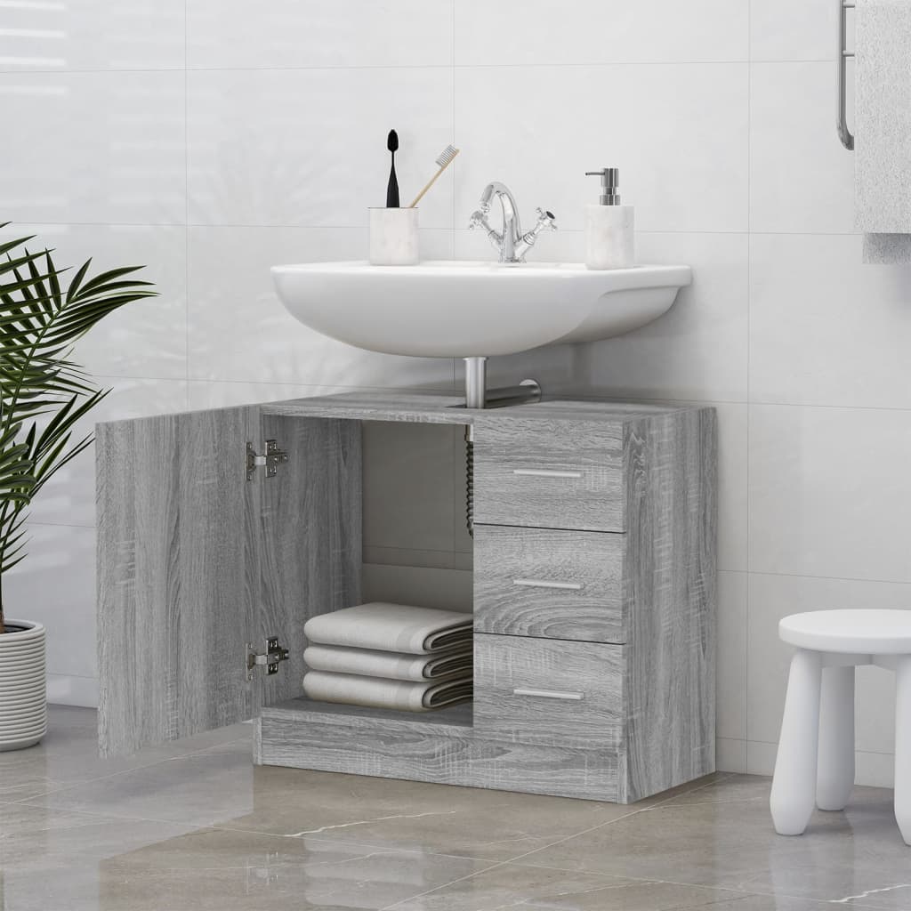Ormarić za umivaonik boja hrasta sonome 63 x 30 x 54 cm drveni