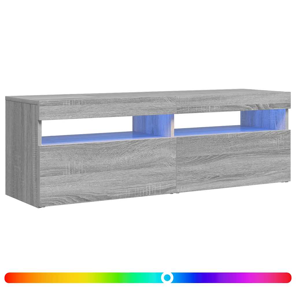 TV ormarić s LED svjetlima boja hrasta sonome 120 x 35 x 40 cm