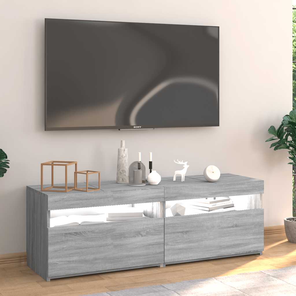 TV ormarić s LED svjetlima boja hrasta sonome 120 x 35 x 40 cm