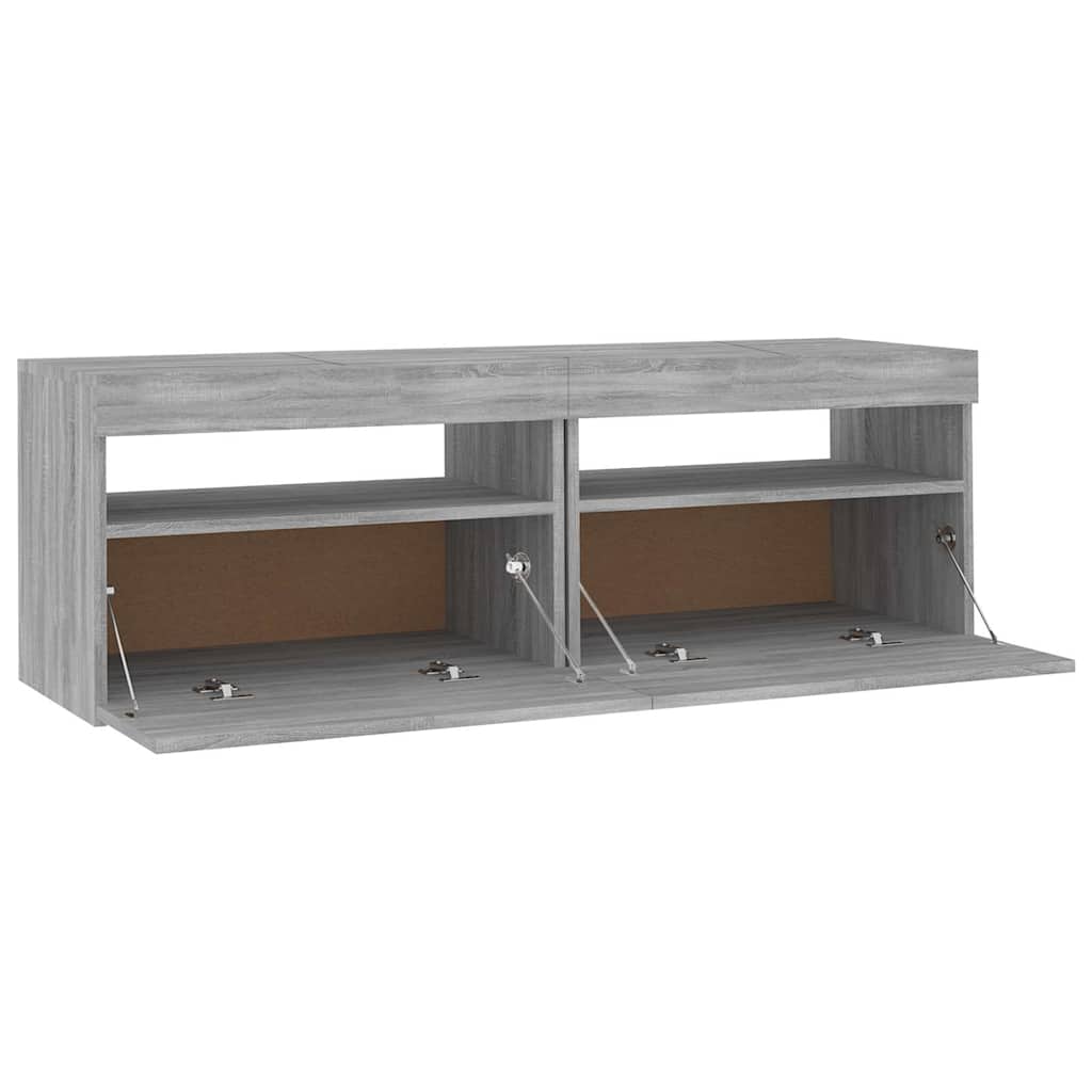 TV ormarić s LED svjetlima boja hrasta sonome 120 x 35 x 40 cm