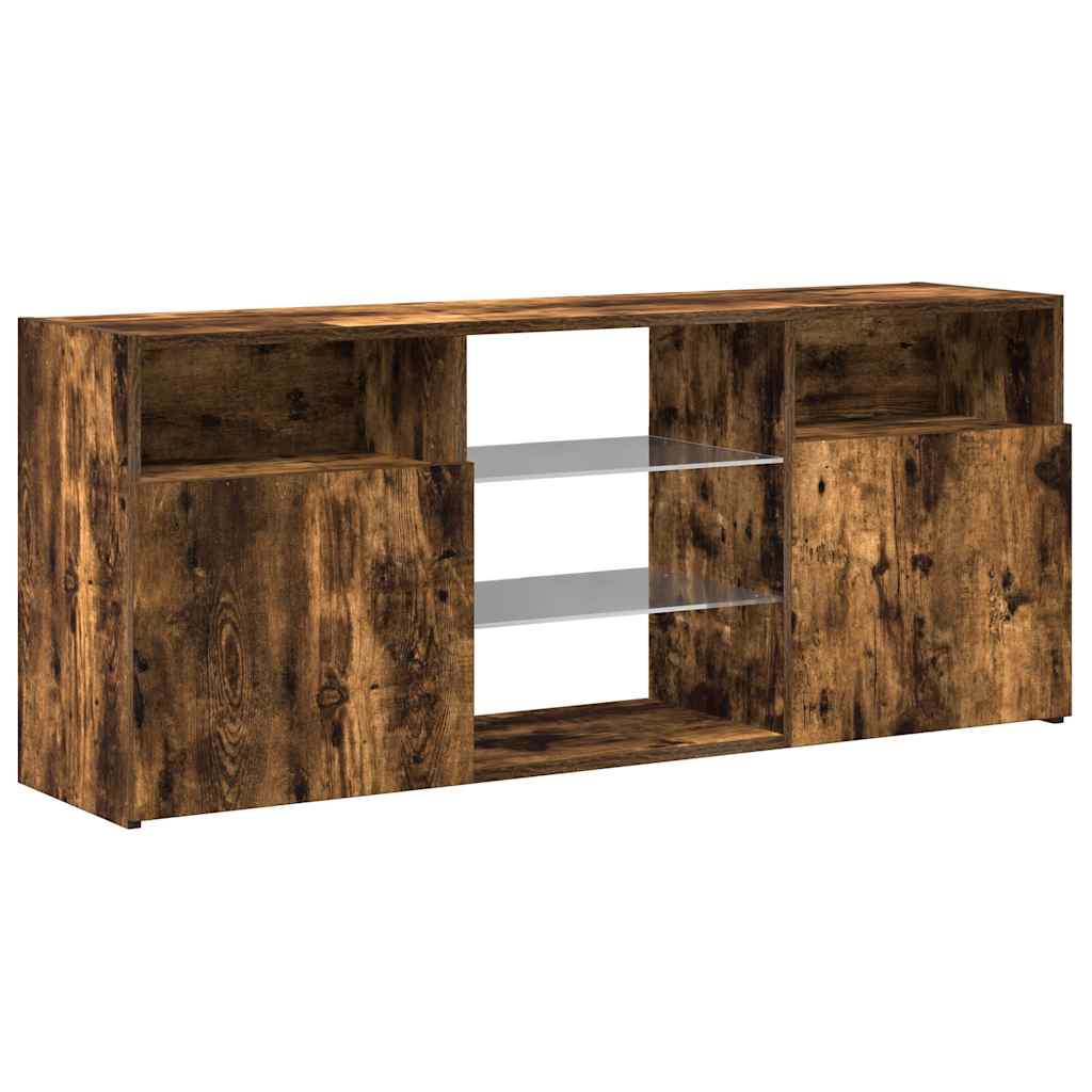 TV ormarić s LED svjetlima boja dimljenog hrasta 120x30x50 cm
