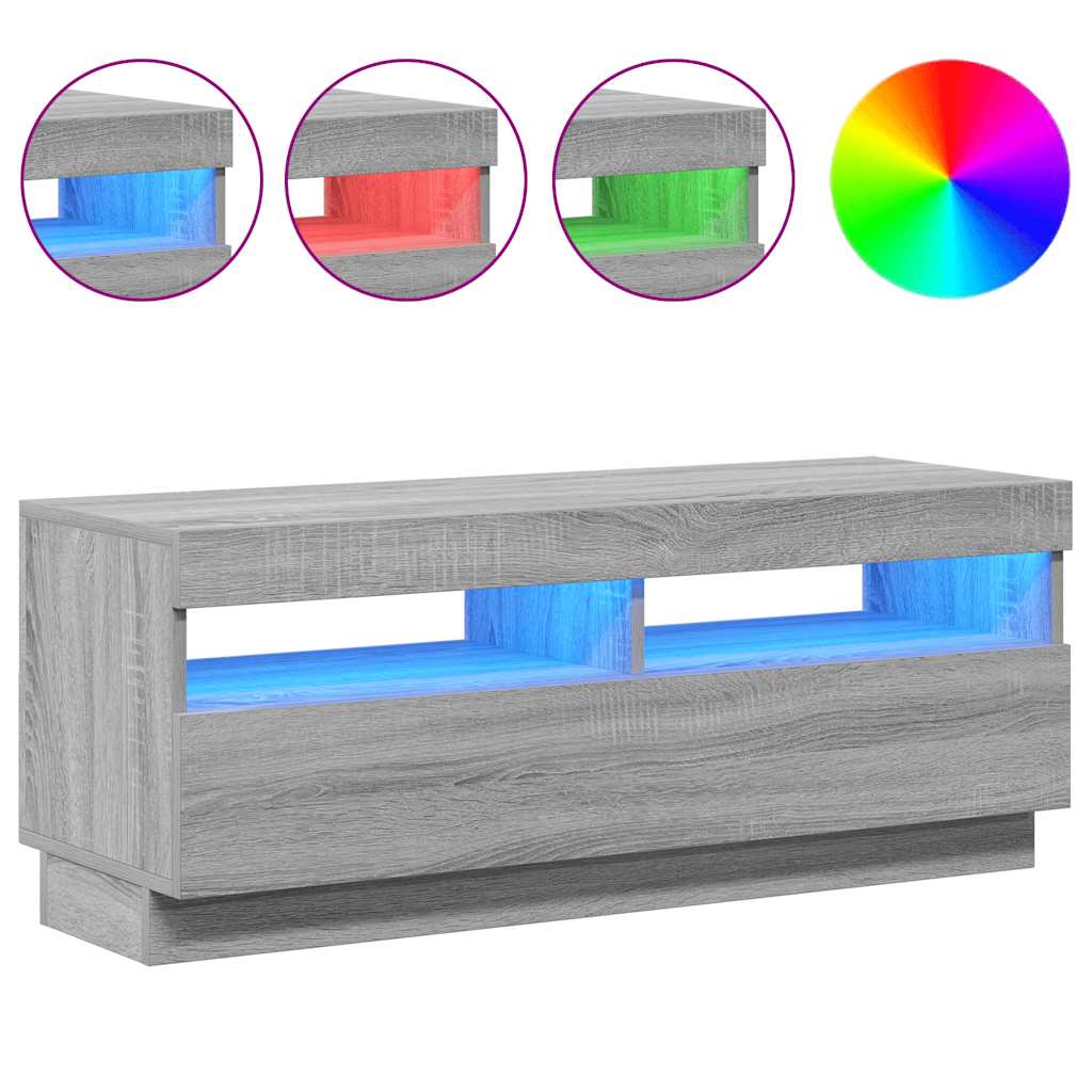 TV ormarić s LED svjetlima boja hrasta sonome 100 x 35 x 40 cm